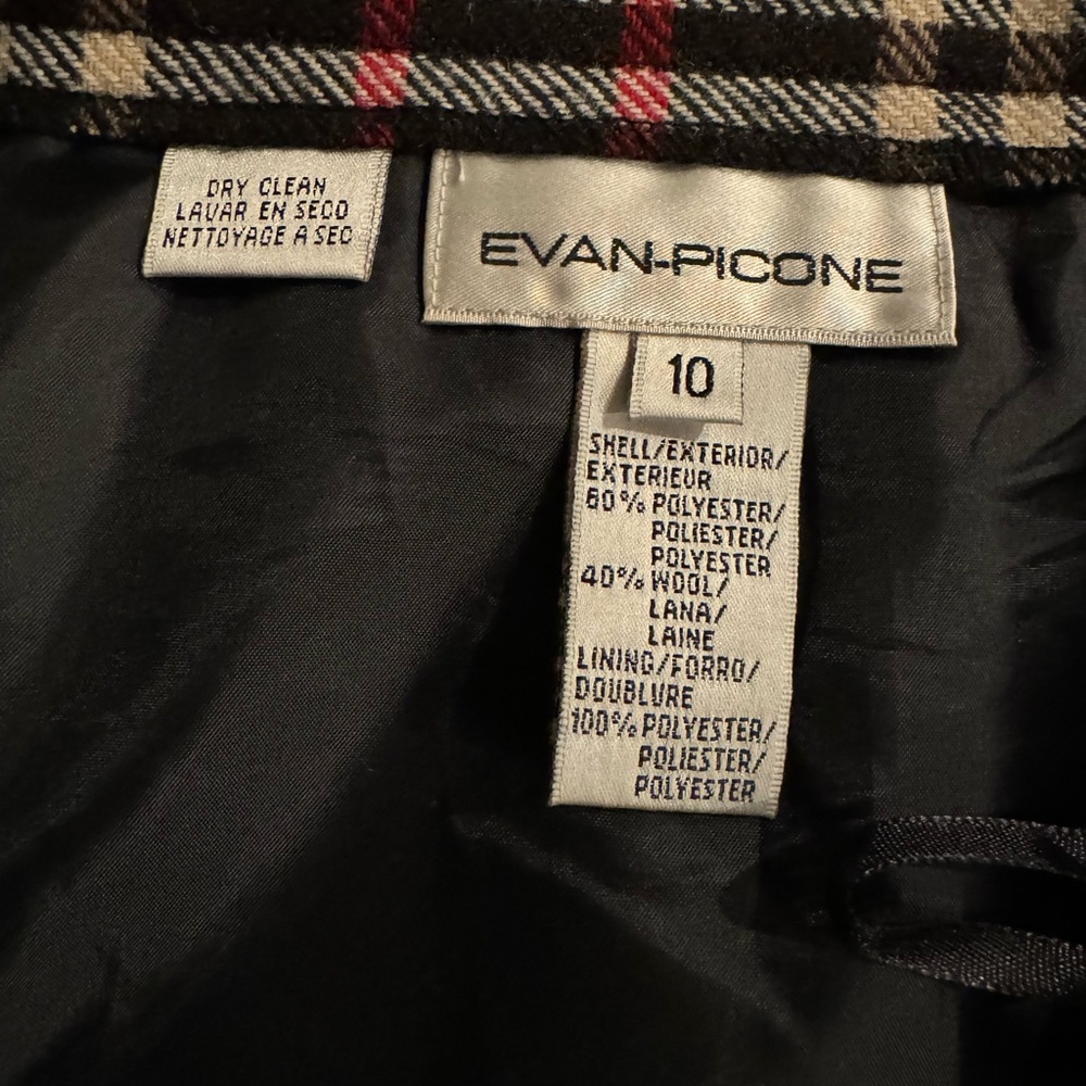 Evan Picone Wrap Plaid Maxi Skirt Sz 10 Wool Blend - Picture 8 of 12